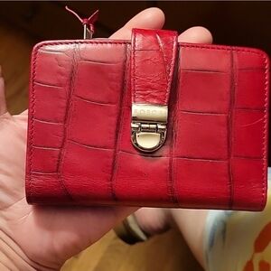 Bosca Croc Leather Bifold Wallet